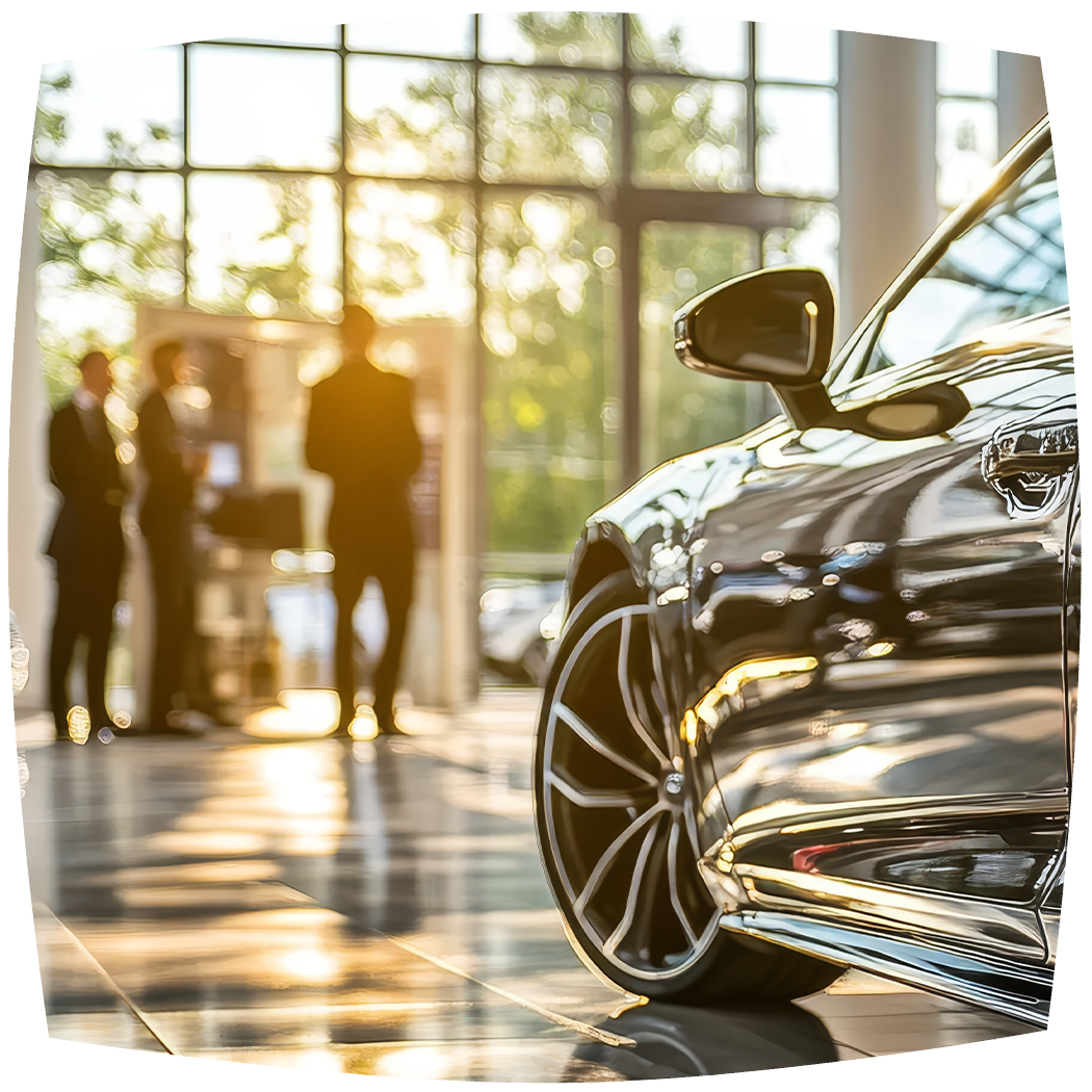 Car in a dealership showroom